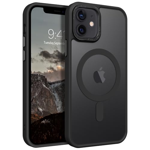 GaoBao iPhone 12 Mini Magnetische Hülle, Slim Fit Translucent Matte Schutzhülle für iPhone 12 Mini 5,4 Zoll, Schwarz [MagSafe kompatibel] von GaoBao
