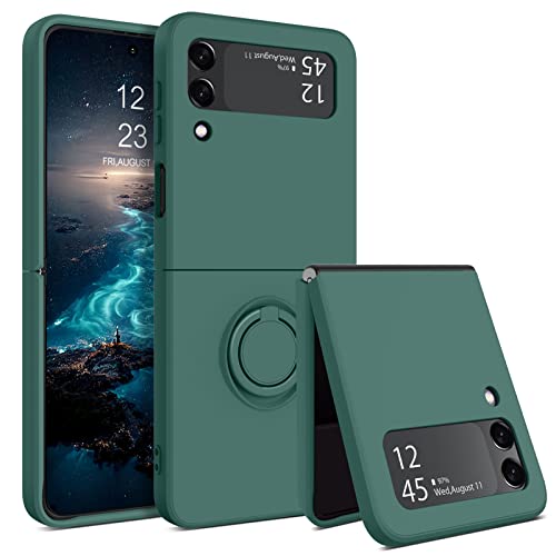 GaoBao Samsung Galaxy Z Flip 3 5G Hülle, Z Flip 3 Hülle, Flüssiges Silikon, Weiches Gel, Gummi-Bumper, Stoßfeste, Kratzfeste Damen Mädchen Z Flip 3 Hülle für Samsung Galaxy Z Flip 3 Case, Grün von GaoBao