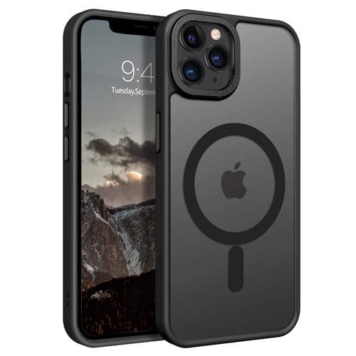 GaoBao Schutzhülle für iPhone 11 Pro Max 6,5 Zoll, kompatibel mit MagSafe, Hybrid, magnetisch, durchsichtig, matt, Kameraschutz, dünn, stoßfest, kratzfest, Schwarz GaoBao Schutzhülle für iPhone 11 Pro Max 6,5 Zoll, kompatibel mit MagSafe, Hybrid, magnetisch, durchsichtig, matt, Kameraschutz, dünn, stoßfest, kratzfest, Schwarz von GaoBao