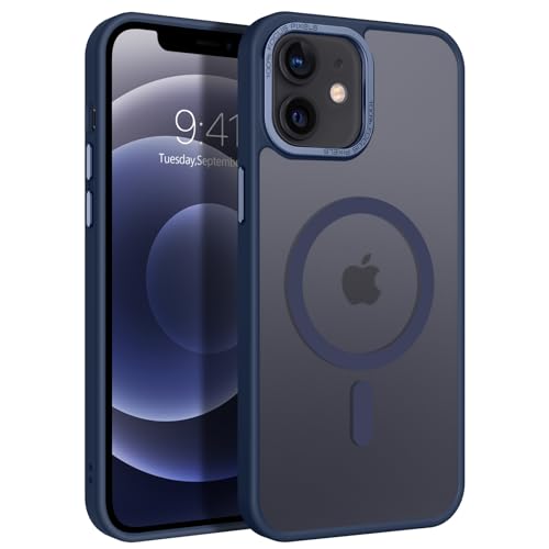 GaoBao Schutzhülle für iPhone 12 Mini 5,4 Zoll, kompatibel mit MagSafe, Hybrid, magnetisch, transparent, matt, Rückseitenschutz, dünn, stoßfest, kratzfest, Dunkelblau GaoBao Schutzhülle für iPhone 12 Mini 5,4 Zoll, kompatibel mit MagSafe, Hybrid, magnetisch, transparent, matt, Rückseitenschutz, dünn, stoßfest, kratzfest, Dunkelblau von GaoBao