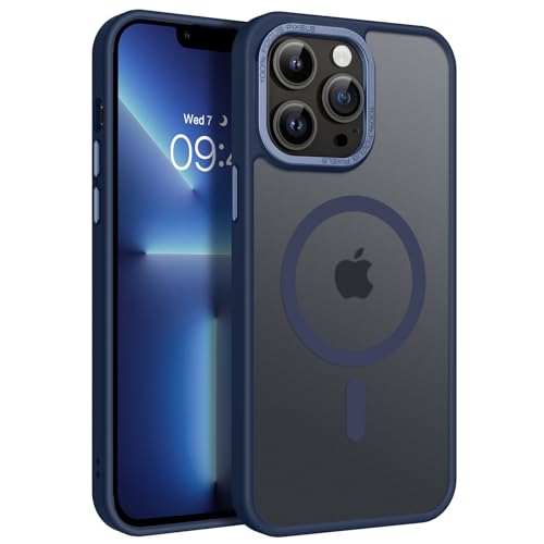 GaoBao Schutzhülle für iPhone 13 Pro 6,1 Zoll [Kompatibel mit Magsafe] Mattes Magnetgehäuse, dünn und durchscheinend, Stoß- und Tropfschutz, Anti-Fingerabdruck (dunkel) von GaoBao