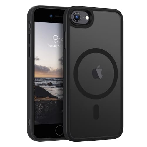 GaoBao Schutzhülle für iPhone 8/7/SE 2020/SE 2022, kompatibel mit MagSafe, Hybrid, magnetisch, Schutzhülle, Metall, Tasten, transparent, matt, Rückseitenschutz, dünn, stoßfest, kratzfest, Schwarz GaoBao Schutzhülle für iPhone 8/7/SE 2020/SE 2022, kompatibel mit MagSafe, Hybrid, magnetisch, Schutzhülle, Metall, Tasten, transparent, matt, Rückseitenschutz, dünn, stoßfest, kratzfest, Schwarz von GaoBao