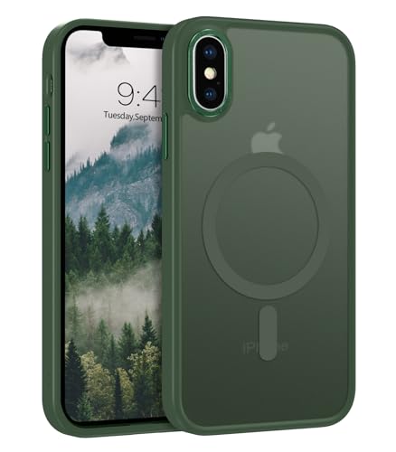 GaoBao Schutzhülle für iPhone X/XS, kompatibel mit AVCE Mag-Safe, Hybrid, magnetisch, transparent, matt, Rückseitenschutz, dünn, stoßfest, kratzfest, Grün GaoBao Schutzhülle für iPhone X/XS, kompatibel mit AVCE Mag-Safe, Hybrid, magnetisch, transparent, matt, Rückseitenschutz, dünn, stoßfest, kratzfest, Grün von GaoBao