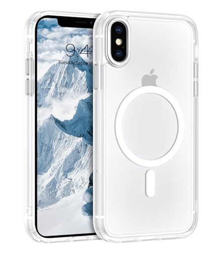GaoBao Schutzhülle für iPhone X/XS, kompatibel mit AVCE Mag-Safe, Hybrid, magnetisch, transparent, matt, Rückseitenschutz, dünn, stoßfest, kratzfest, für iPhone X/XS 5,8 Zoll, mattes Weiß GaoBao Schutzhülle für iPhone X/XS, kompatibel mit AVCE Mag-Safe, Hybrid, magnetisch, transparent, matt, Rückseitenschutz, dünn, stoßfest, kratzfest, für iPhone X/XS 5,8 Zoll, mattes Weiß von GaoBao