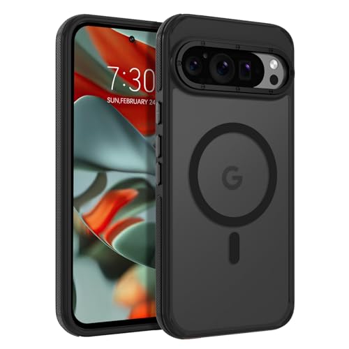 GaoBao für Google Pixel 9 Hülle, Handyhülle Google Pixel 9 Pro Kompatibel mit Mag Safe Kabellosem Laden, Durchscheinende Matte Magnetische Stoßfeste Hülle für Google Pixel 9/Pixel 9 Pro, Schwarz GaoBao für Google Pixel 9 Hülle, Handyhülle Google Pixel 9 Pro Kompatibel mit Mag Safe Kabellosem Laden, Durchscheinende Matte Magnetische Stoßfeste Hülle für Google Pixel 9/Pixel 9 Pro, Schwarz von GaoBao