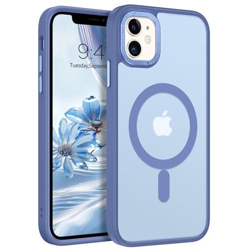 GaoBao für iPhone 11 Hülle, Handyhülle iPhone 11 [Kompatibel mit MagSafe] Durchscheinende Matte Magnetische Stoßfeste Anti-Fingerabdruck Schutzhülle, Handyhülle für iPhone 11 6.1" Case, Blau von GaoBao