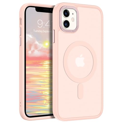 GaoBao für iPhone 11 Hülle, Handyhülle iPhone 11 [Kompatibel mit MagSafe] Durchscheinende Matte Magnetische Stoßfeste Anti-Fingerabdruck Schutzhülle, Handyhülle für iPhone 11 6.1" Case, Rosa von GaoBao