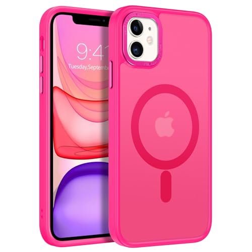GaoBao für iPhone 11 Schutzhülle, [Kompatibel mit Magsafe] Mattes Magnetgehäuse, dünn und durchscheinend, Stoß- und Tropfschutz, Anti-Fingerabdruck-Schutzhülle für iPhone 11 6,1 Zoll (warmes Rosa) von GaoBao