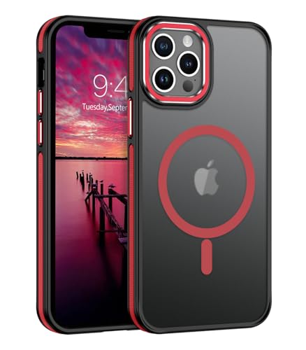 GaoBao für iPhone 12 Pro Max Hülle, Handyhülle iPhone 12 Pro Max Kompatibel mit MagSafe Kabellosem Laden, Durchscheinende Matte Magnetische Stoßfeste Schützende Hülle für iPhone 12 Pro Max, Rot GaoBao für iPhone 12 Pro Max Hülle, Handyhülle iPhone 12 Pro Max Kompatibel mit MagSafe Kabellosem Laden, Durchscheinende Matte Magnetische Stoßfeste Schützende Hülle für iPhone 12 Pro Max, Rot von GaoBao