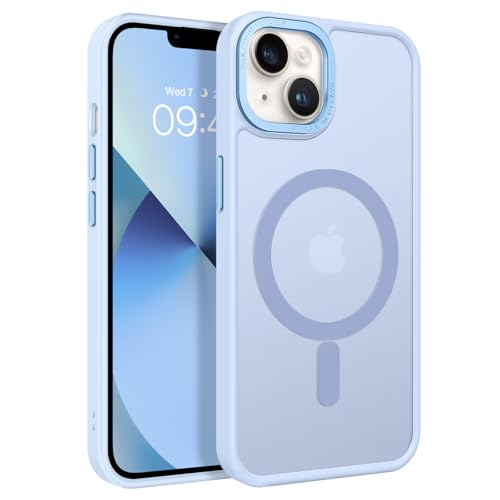 GaoBao für iPhone 13 Hülle, Handyhülle iPhone 13 [Kompatibel mit MagSafe] Durchscheinende Matte Magnetische Stoßfeste Anti-Fingerabdruck Schutzhülle, Handyhülle für iPhone 13 6.1" Case, Hellblau von GaoBao