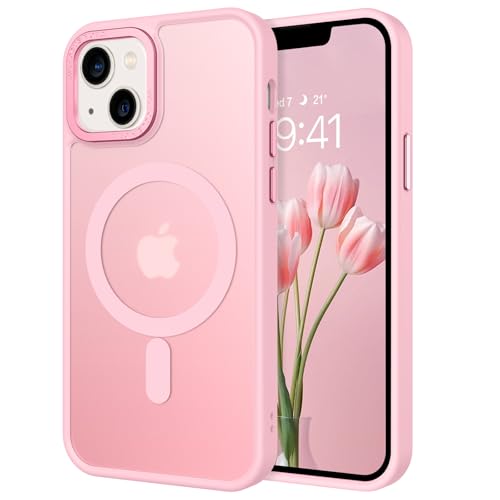 GaoBao für iPhone 13 Mini Hülle, Handyhülle iPhone 13 Mini [Kompatibel mit MagSafe] Durchscheinende Matte Magnetische Stoßfeste Anti-Fingerabdruck Schutzhülle für iPhone 13 Mini 5.4" Case, Hell Pink von GaoBao