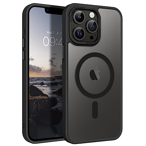 GaoBao für iPhone 13 Pro Max Hülle, Handyhülle iPhone 13 Pro Max [Kompatibel mit MagSafe] Durchscheinende Matte Magnetische Stoßfeste Anti-Fingerabdruck Hülle für iPhone 13 Pro Max Case, Schwarz von GaoBao
