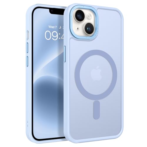GaoBao für iPhone 14 Hülle, Handyhülle iPhone 14 [Kompatibel mit MagSafe] Durchscheinende Matte Magnetische Stoßfeste Anti-Fingerabdruck Schutzhülle, Handyhülle für iPhone 14 6.1" Case, Hellblau von GaoBao