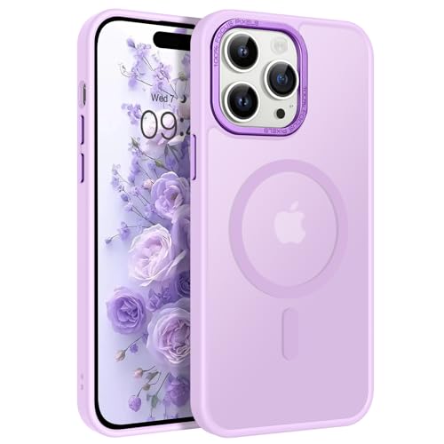 GaoBao für iPhone 14 Pro Hülle, Handyhülle iPhone 14 Pro [Kompatibel mit MagSafe] Durchscheinende Matte Magnetische Stoßfeste Anti-Fingerabdruck Schutzhülle, Hülle für iPhone 14 Pro Case, Helles Lila von GaoBao