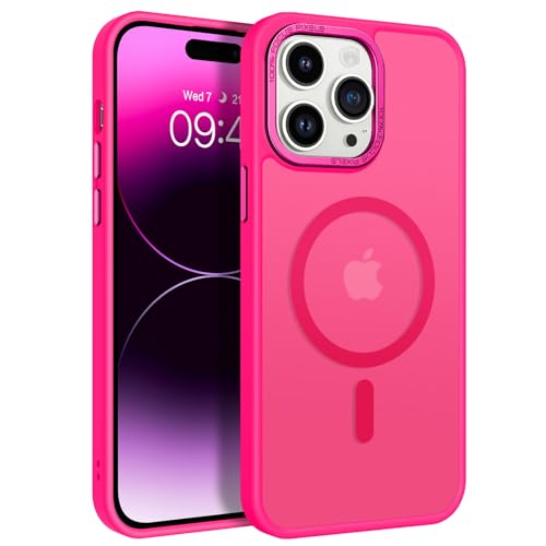 GaoBao für iPhone 14 Pro Max Hülle, Handyhülle iPhone 14 Pro Max [Kompatibel mit MagSafe] Durchscheinende Matte Magnetische Stoßfeste Anti-Fingerabdruck Hülle für iPhone 14 Pro Max Case, Rose Rot von GaoBao