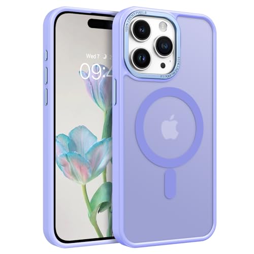 GaoBao für iPhone 15 Pro Max Hülle, Handyhülle iPhone 15 Pro Max [Kompatibel mit MagSafe] Durchscheinende Matte Magnetische Stoßfeste Anti-Fingerabdruck Hülle für iPhone 15 Pro Max Case, Lavendel von GaoBao