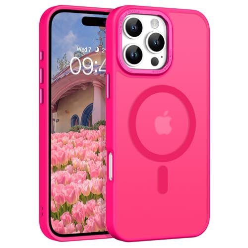 GaoBao für iPhone 16 Pro Hülle, Handyhülle iPhone 16 Pro [Kompatibel mit Magsafe] Durchscheinende Matte Magnetische Stoßfeste Anti-Fingerabdruck Schutzhülle für iPhone 16 Pro 6.3" Case, Rose Rot von GaoBao