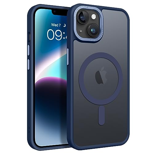 GaoBao iPhone 13 Hülle, Handyhülle iPhone 13 [Kompatibel mit MagSafe] Durchscheinende Matte Magnetische Stoßfeste Anti-Fingerabdruck Schutzhülle, Handyhülle für iPhone 13 6.1" Case, Navy Blau von GaoBao