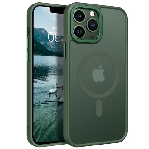 GaoBao für iPhone 13 Pro Max Hülle, Handyhülle iPhone 13 Pro Max [Kompatibel mit MagSafe] Durchscheinende Matte Magnetische Stoßfeste Anti-Fingerabdruck Hülle für iPhone 13 Pro Max Case, Grün von GaoBao