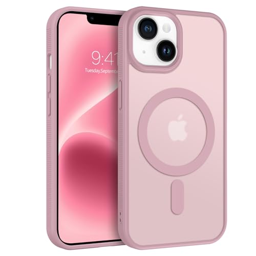 GaoBao iPhone 14 Hülle, Handyhülle iPhone 14 [Kompatibel mit MagSafe] Durchscheinende Matte Magnetische Stoßfeste Anti-Fingerabdruck Schutzhülle, Handyhülle iPhone 14 für iPhone 14 Case, Rosa von GaoBao