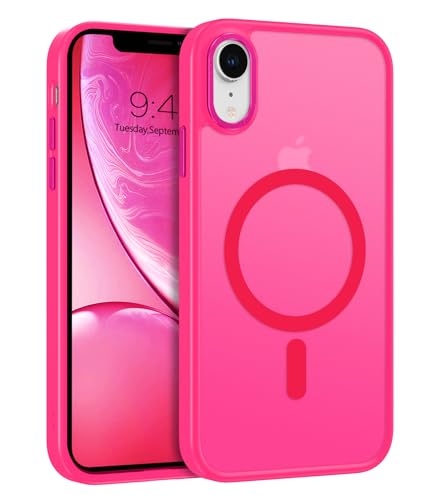 GaoBao iPhone XR Hülle, Magnetisch Handyhülle iPhone XR für MagSafe, Durchscheinende Matte Magnetische Stoßfeste Anti-Fingerabdruck Schutzhülle, Handyhülle iPhone XR für iPhone XR 6.1", Rose Rot von GaoBao