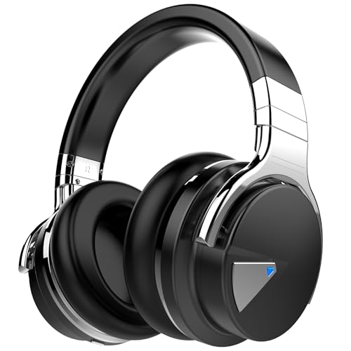 GarageRock E7 Kopfhörer Noise Cancelling Bluetooth Kopfhörer Kabellose Kopfhörer Over Ear Kopfhörer Mit Mikrofon Tiefe Bässe, Bequeme Protein-Ohrpolster, 30 Stunden für Reisen/Arbeit, Schwarz von GarageRock