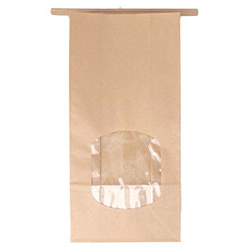 25 Stück – Beutel mit Sichtfenster 60 g/m² + 25 μ Opp 12 + 6,5 x 24,6 cm Natural Kraft von García De Pou