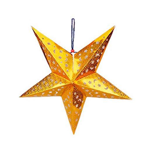 10 Stück - Sterne Anhänger Ø 60 cm Gold Papier 10 Stück - Sterne Anhänger Ø 60 cm Gold Papier von García de Pou