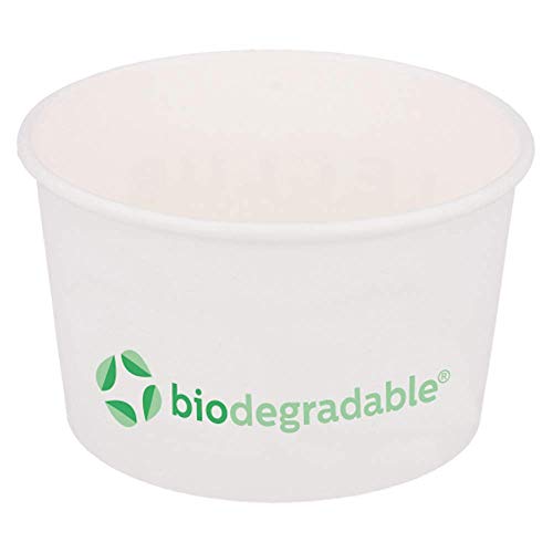 2.000 Stück Eisbecher 'biologisch abbaubar' 240 ml 210 + 30 Pla G/M2 Ø 9,4 x 5,5 cm Weiß Zellulose+ Pel von García de Pou