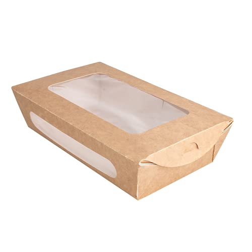 200 Stück - Salatkartons mit Fenster 900 ml 391 g/m2 + PE, 20 x 12 x 5 cm, Braun 200 Stück - Salatkartons mit Fenster 900 ml 391 g/m2 + PE, 20 x 12 x 5 cm, Braun von García de Pou