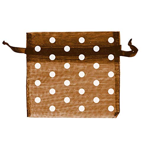 García de Pou - 48 Stück Organdy Beutel mit Verschluss, 15 x 24 cm, Schokolade, Mikrofaser von García de Pou