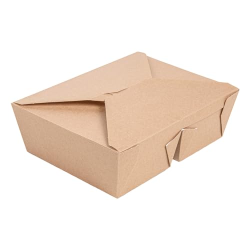 50 Stück – Amerikanische Boxen 2 Compart. 'Thepack' 990 + 990 ml, 240 + 12 Pp G/M2, 19,6 x 14 x 6,2 cm, Natur, Nano-Mikro-Wellpappe von Garcia de Pou