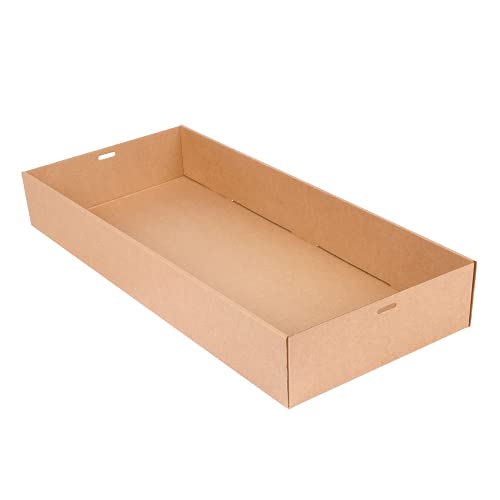 50 Stück - Catering Boxen L 375 g/m2 55,8 x 25,2 x 8 cm Natural Kraft von García de Pou