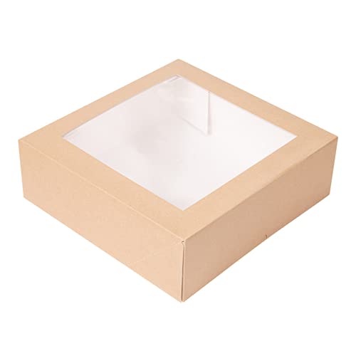 50 Stück Konditorschachteln mit Fenster 'Thepack' 240 g/m2 + Opp 23 x 23 x 7,5 cm, natürlich, gewellter Nano-Mikro-Karton 50 Stück Konditorschachteln mit Fenster 'Thepack' 240 g/m2 + Opp 23 x 23 x 7,5 cm, natürlich, gewellter Nano-Mikro-Karton von García de Pou