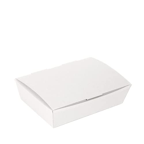 60 Stück - Boxen "Lunch Box" Deckel 'Thepack' 230 g/m2, 21 x 18 x 5,5 cm, Weiß, Wellpappe, Nano-Micro von García de Pou