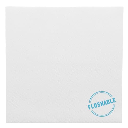 Flushables Servietten, 50 g/m², 20 x 20 cm, Weiß, Airlaid, 100 Stück von Garcia de Pou
