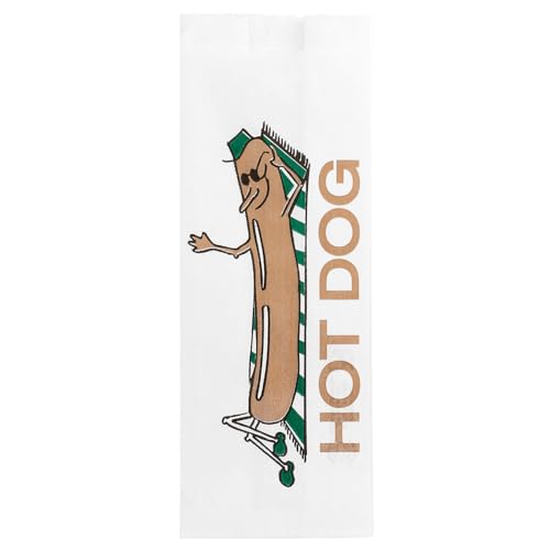 Garcia de Pou 500 Einheit fettdicht Hot Dog Staubbeutel 34 GSM in Box, 7 + 5 x 18 cm, greasproof Pergament, weiß, 7 X 18 x 30 cm von García de Pou