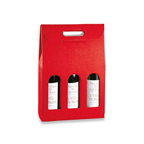 Pou 201.46 Kisten mit 3 Flaschen, 27 x 9 x 38,5 cm, Rot von García de Pou