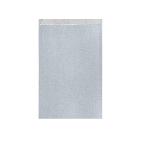 Pou 807.84 Flachbeutel Kraftpapier, 60 g / M2, 12 + 5 x 18 cm, silberfarben von García de Pou