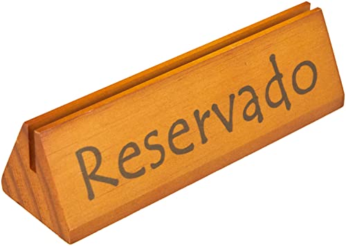 Schild "Reservado/Reserved" 15X4,4X4,4 Cm Holz - 10 Un. von Garcia de Pou