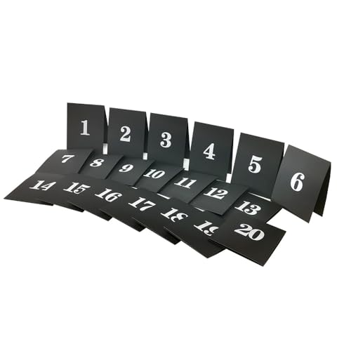 Tischnummern von 1 bis 20 9 x 12 cm, schwarzes Papier von Garcia de Pou