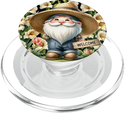 Garden Gnome For Women Men And Gardeners Cute Spring Flower PopSockets PopGrip für MagSafe von Garden Lover Gifts For Gardener Who Love Gardening