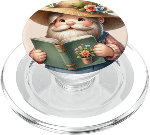 Gardener Gnome Dad Reading A Garden Book Before Gardening PopSockets PopGrip für MagSafe von Garden Lover Gifts For Gardener Who Love Gardening