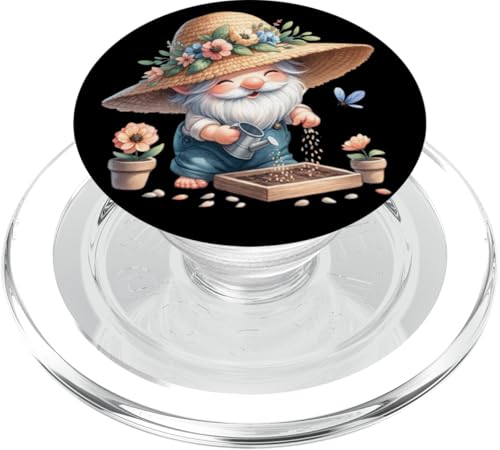 Gnome Sowing Seeds And Looking Forward To Gardening Season PopSockets PopGrip für MagSafe von Garden Lover Gifts For Gardener Who Love Gardening