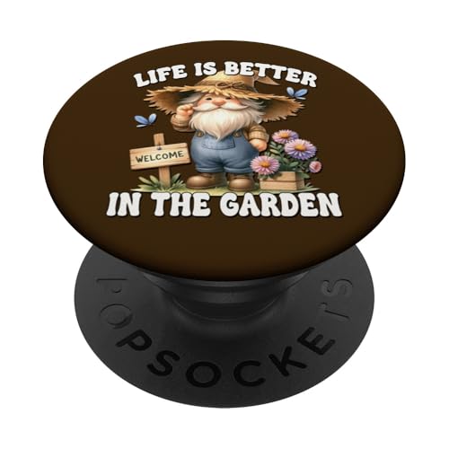 Life Is Better In The Garden Gnome Graphic Funny Gardener PopSockets Klebender PopGrip Life Is Better In The Garden Gnome Graphic Funny Gardener PopSockets Klebender PopGrip von Garden Lover Gifts For Gardener Who Love Gardening