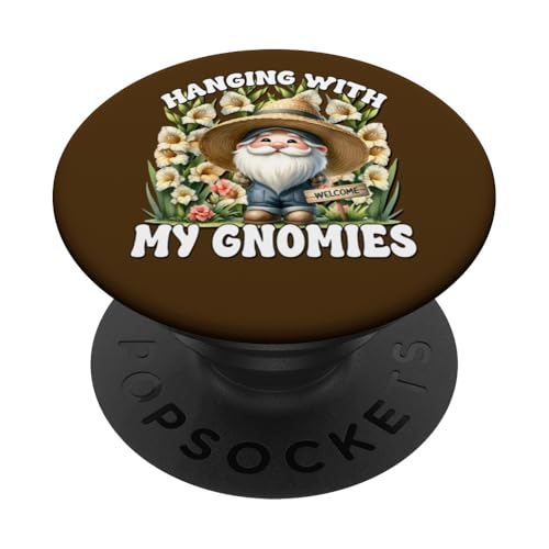 Spring Gnome Saying Hanging With My Gnomies Cute Lily Flower PopSockets Klebender PopGrip Spring Gnome Saying Hanging With My Gnomies Cute Lily Flower PopSockets Klebender PopGrip von Garden Lover Gifts For Gardener Who Love Gardening