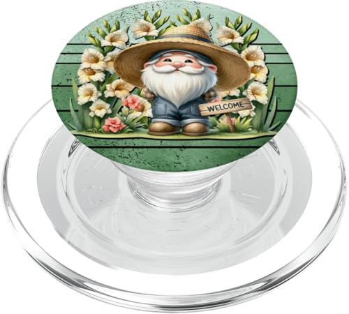 Vintage Garden Gnome Graphic For Gardener Retro Gardening PopSockets PopGrip für MagSafe von Garden Lover Gifts For Gardener Who Love Gardening