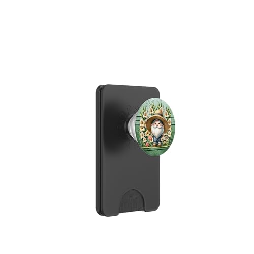 Vintage Garden Gnome Graphic For Gardener Retro Gardening PopSockets PopWallet für MagSafe von Garden Lover Gifts For Gardener Who Love Gardening