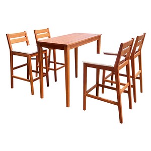 Garden Pleasure Bartisch-Set MAINE beige, natur Holz, 5-teilig Garden Pleasure Bartisch-Set MAINE beige, natur Holz, 5-teilig von Garden Pleasure