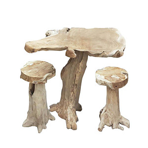 Garden Pleasure Bartisch-Set Surga, natur Holz, 3-teilig von Garden Pleasure